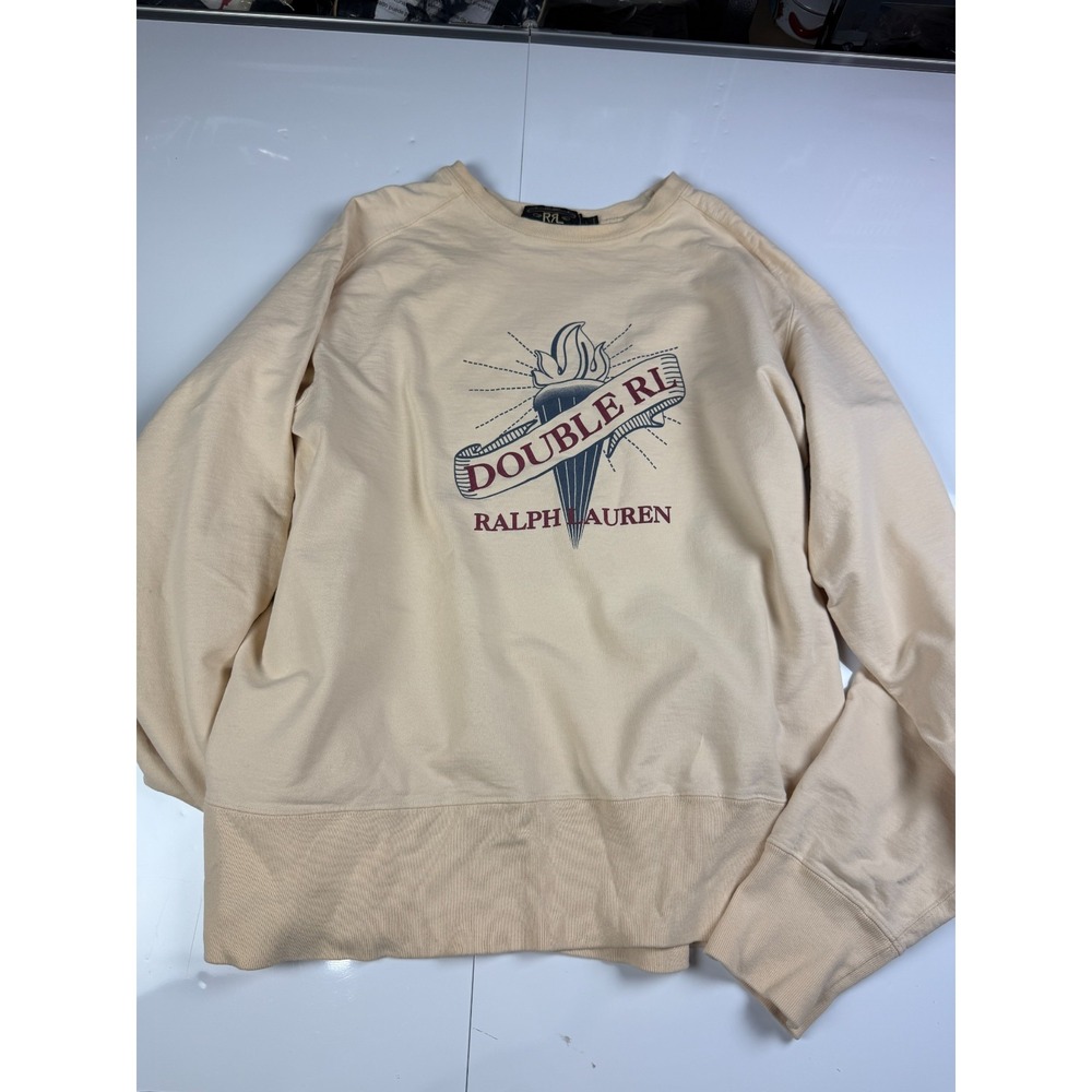 RRL Double RL Ralph Lauren Vintage Torch Logo Sweatshirt USA Made Cotton L